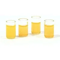 4 X Glasses of Orange Juice  for 12th Scale Dolls House