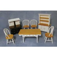 White and Pine Kitchen Set for 12th Scale Dolls House