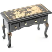 Black Chinese Drawer Table for 12th Scale Dolls House