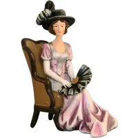 Sitting Lady with Chair Figure for 12th Scale Dolls House