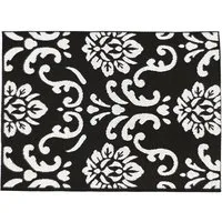 Black and White Modern Rug for 12th Scale Dolls House