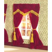 Plush Red Velvet Curtains for 12th Scale Dolls House