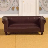 Brown Leather Sofa for 12th Scale Dolls House