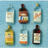 Spirit Bottles x 6 for 12th Scale Dolls House