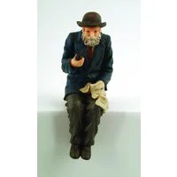 Resin Sitting Grandfather Figure for 12th Scale Dolls House