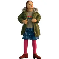 Modern Girl with Green Coat for 12th Scale Dolls House