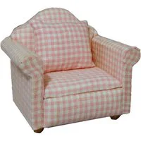 Pink Pattern Armchair for 12th Scale Dolls House