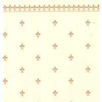 Gold and Ivory Fleur de Lys Wallpaper for 12th Scale Dolls House