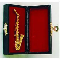 Brass Alto Saxophone with Black Case for 12th Scale Dolls House