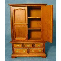 Oak Blanket Cupboard for 12th Scale Dolls House