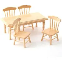 Pine Kitchen Table and 4 Chairs for 12th Scale Dolls House