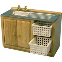 Sink Unit With Baskets for 12th Scale Dolls House