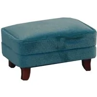 Teal Modern Footstool for 12th Scale Dolls House