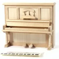 Bare Wood Upright Piano for 12th Scale Dolls House