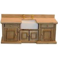 Bare Wood Smallbone sink unit for 12th Scale Dolls House