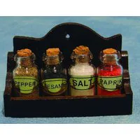 Spice Jars With Rack for 12th Scale Dolls House