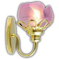 12V Pink Rose Wall Light for 12th Scale Dolls House