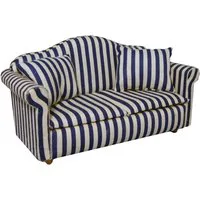 Blue Striped Sofa for 12th Scale Dolls House