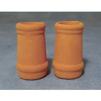 2 x Round Chimney Pots for 12th Scale Dolls House