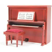 Mahogany Upright Piano for 12th Scale Dolls House