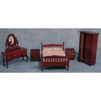 Mahogany Bedroom Set for 12th Scale Dolls House