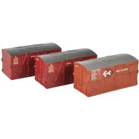 Branchline BD Large Containers Bauxite & Crimson (x3) OO Gauge