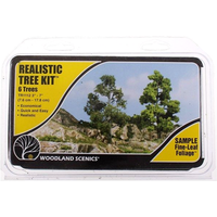 Medium Green Realistic Trees Kit Pack of 6