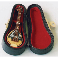 Mandolin with Luxury Black Case for 12th Scale Dolls House