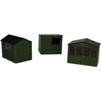 ATD Models Green Sheds (3) Card Kit OO Gauge