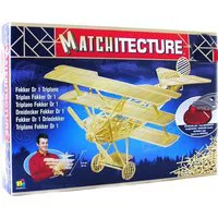 Matchitecture Fokker DR1 Triplane World War I fighter aircraft Matchstick Kit