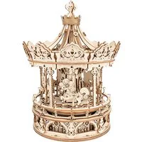 ROKR Romantic Carousel Music Box Wooden Model Kit