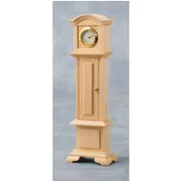 Bare Wood Working Grandfather Clock for 12th Scale Dolls House