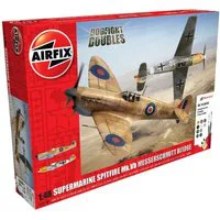 Airfix 1/48 Scale Supermarine Spitfire MkVb Messerschmitt Bf109E4 Dogfight Doubles Gift Set Model Kit