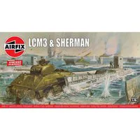 Airfix 1/76 Scale LCM3 & Sherman Tank Model Kit