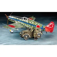 Tamiya 1/48 Scale Kawasaki Ki-61-Id Hien (Tony) & 4x4 Light Vehicle Kurogane Model Kit