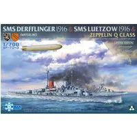 Takom 1/700 Scale SMS Derfflinger & Lutzow 1916 & Zeppelin Q Airship Model Kit