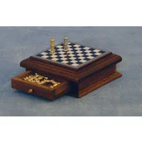 Chess Set with Opening Drawer for 12th Scale Dolls House