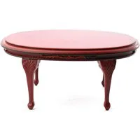 Queen Anne Oval Dining Table Mahogany for 12th Scale Dolls House