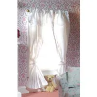 Two Pairs White Curtains on a Rail for 12th Scale Dolls House