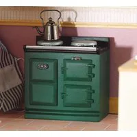 Green Aga Stove for 12th Scale Dolls House