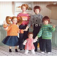 Modern Family of Five Dolls for 12th Scale Dolls House