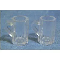 Glass Beer Mug x 2 for 12th Scale Dolls House