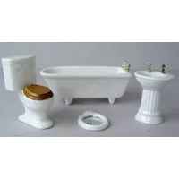 Ceramic White Bathroom for 12th Scale Dolls House