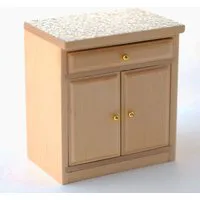 Modern Pine Kitchen Cupboard Unit with Worktop for 12th Scale Dolls House