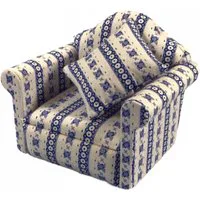 Blue Armchair for 12th Scale Dolls House