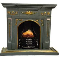 Large Grey and Gold Fireplace for 12th Scale Dolls House