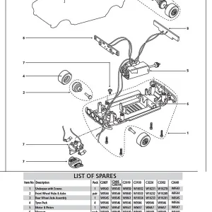 Mini Front Wheel Hubs and Axles (C3100) Mini Front Wheel Hubs and Axles (C3100) are both compatible with the Scalextric Mini racing model.