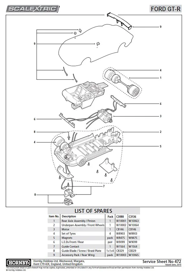 Ford GT-R Accessory Bag (C3136) The Ford GT-R Accessory Bag (C3136) is compatible with the Scalextric Ford GT-R racing model.