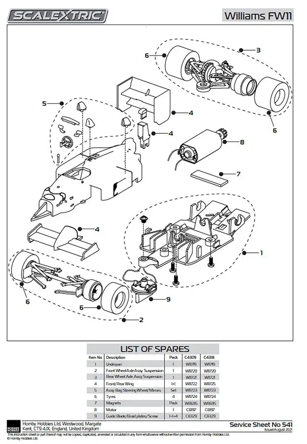 Williams FW11 Underpan Compatible with C4309 and C4318