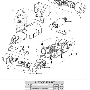 Williams FW11 Front Wheel Axle Assy Suspension Compatible with C4309 and C4318